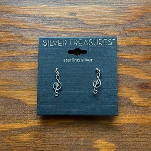 Sterling Silver Treble Clef Earrrings